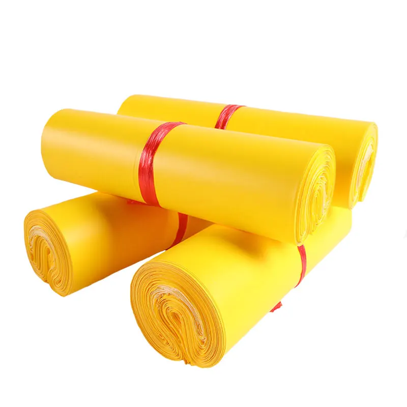 50 قطعة مغلف اللون الأصفر البريدية الطرود البريدية ماتي التجارة الإلكترونية الملابس التعبئة والتغليف أكياس التخزين أكياس البريد متجمد تخصيص