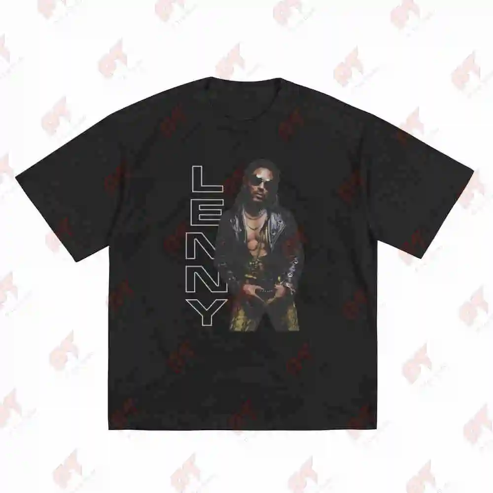 Lenny Kravitz Signature Iconic Pose Short Sleeve Tee 100% Cotton T-Shirt