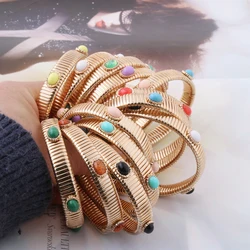 NeeFuWoFu Ladies Bohemian Spring Bracelet Northwest Wind Colorful Stone Stacked Fashion Bracelet