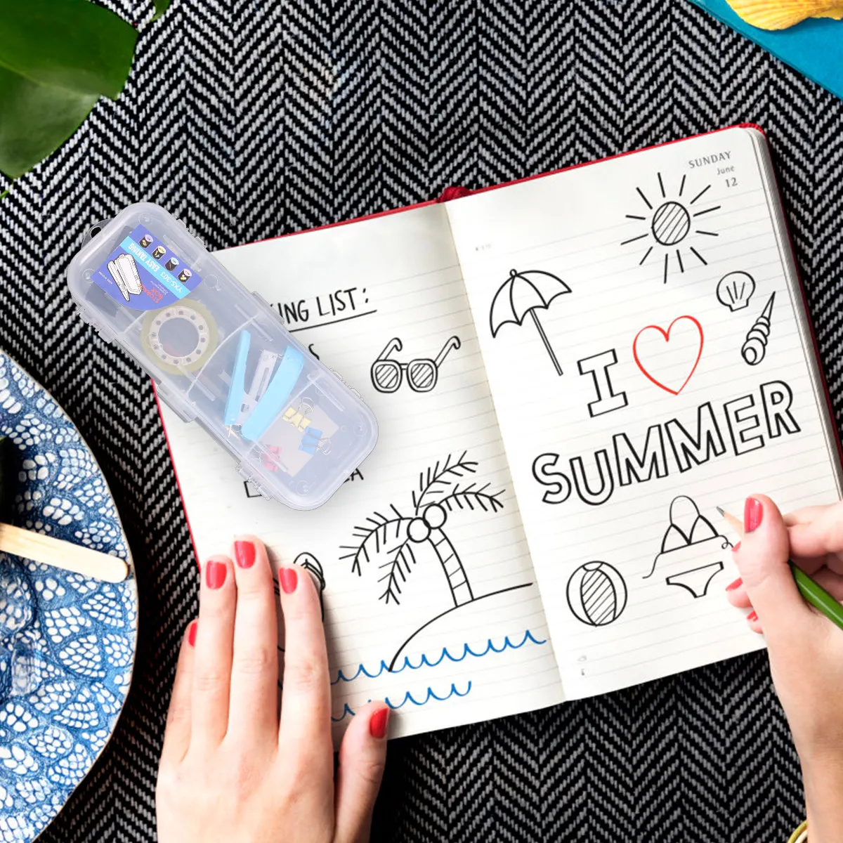 

2Pcs Double Open Pencil Case Transparent Plastic Pen Box Large Capacity Storage for Stationery School Office Organization Needs