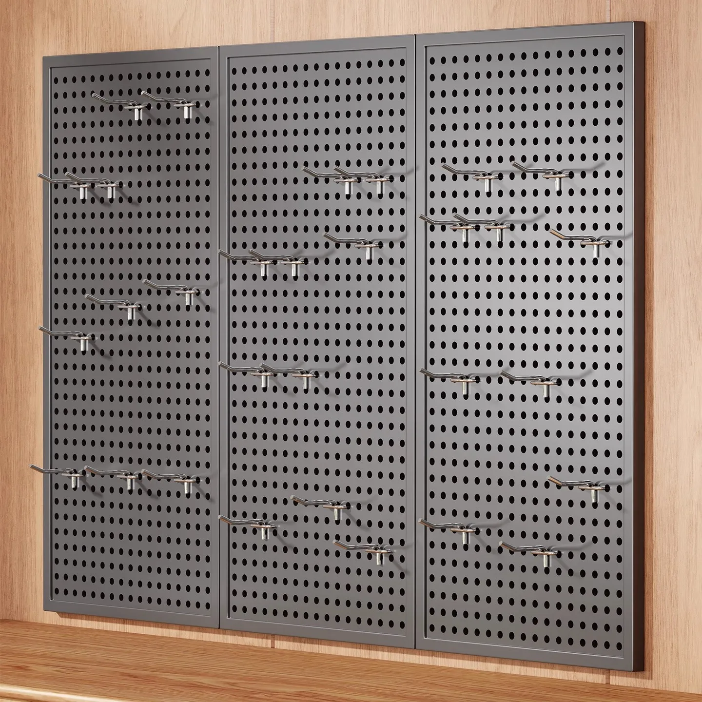 Tool Wall Pegboard Wall Shelf Perforated Panel Hardware Stainless Steel Organizer Rack Storage Universal Hanging Board Modern