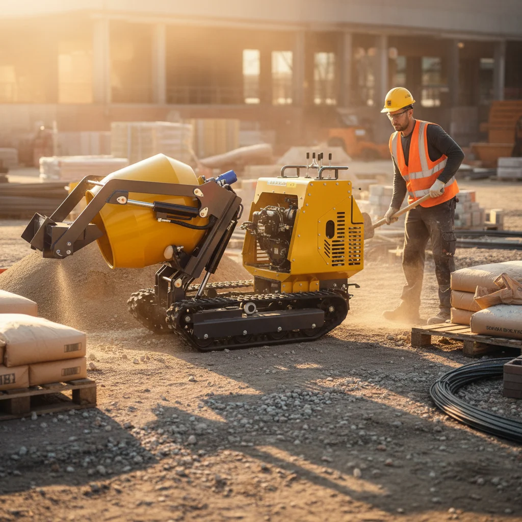 

300-литровый самозагружающийся мини-бетоносмеситель на резиновых гусеницах с дизельным двигателем, высокая эффективность, хит продаж