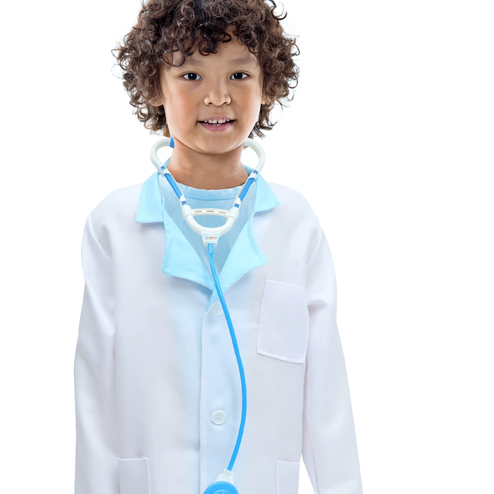 1Set Boys Doctor Costume Outfit Cosplay Role Play Uniform for 6-8 Years Old Syringe Stethoscope Shirt Halloween Stage