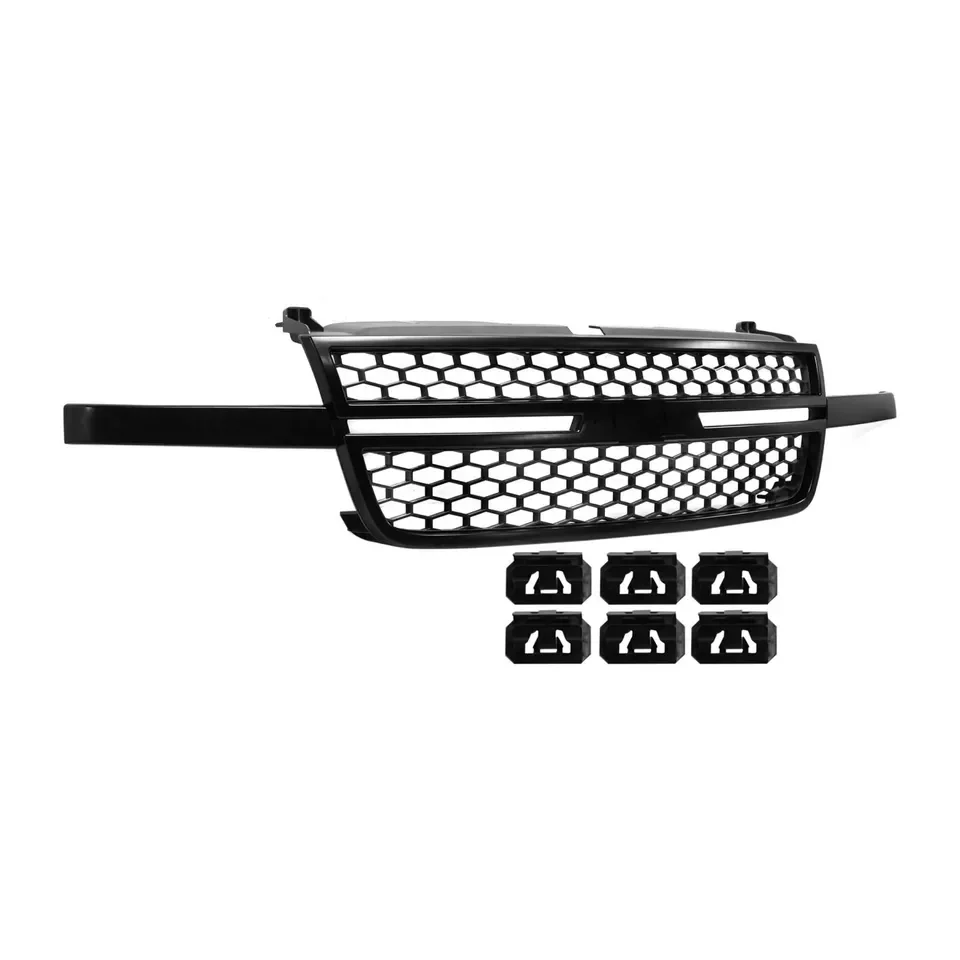 US Grille For 2003-06 Silverado 2500 HD and 1500 HD Textured Black Shell and Insert