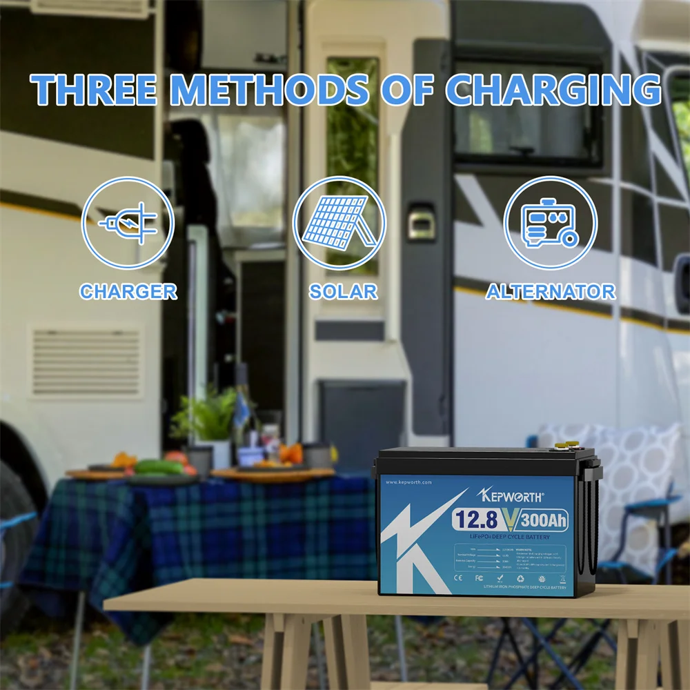 EU Stocks 12V 300Ah Lithium Iron Phosphate Battery Built in 200A BMS Deep Cycle For RV Campers Golf Cart Off-Road Off-Grid