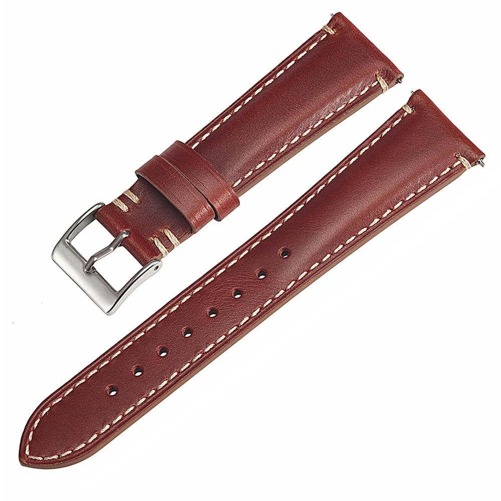 Italian Genuine Leather Watch Band Strap Handmade Vintage Watch Bands Top Grain Brown Green Watch Bands 20mm 22mm 24mm