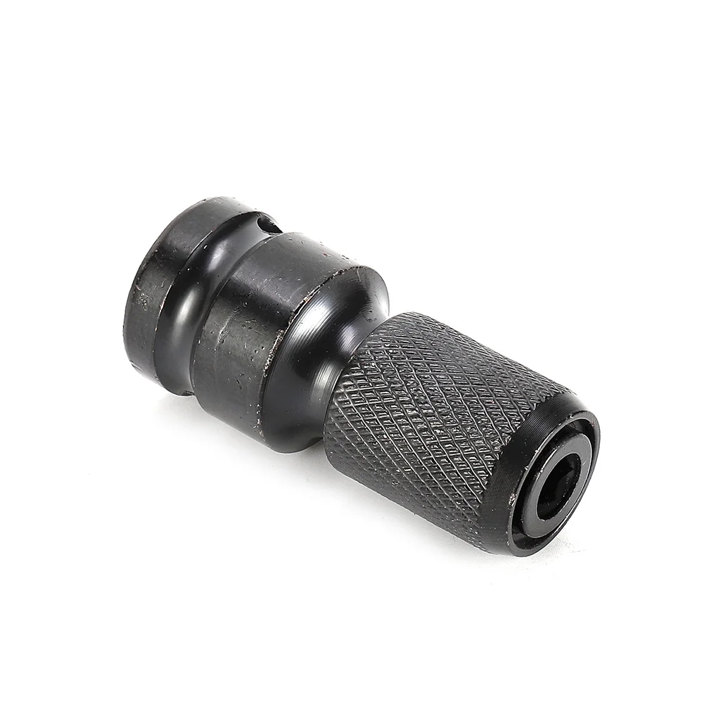 1pc 1/2 ''unidade para 1/4 ''hex broca chuck conversor preto ferramentas elétricas acessórios soquete adaptador conjunto para 1/4'' hex haste