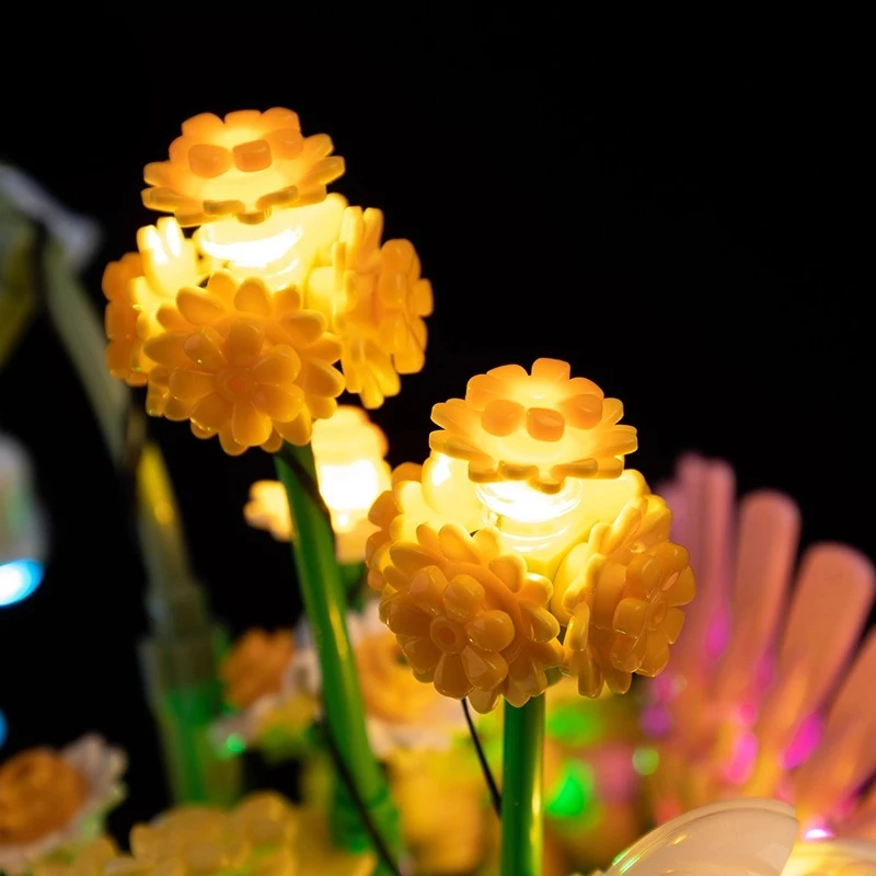 Conjunto de luz LED adequado para LEGO Petite Sunny Bouquet 10347 Os blocos de construção da coleção botânica não incluem o modelo de tijolos