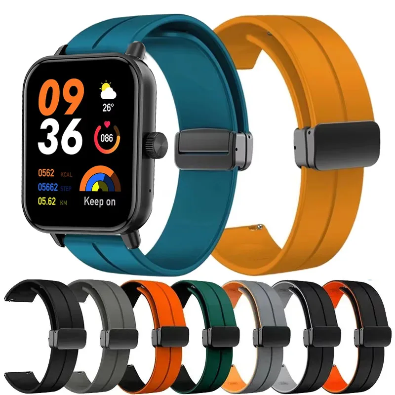 22Mm 20Mm Magnetic Silicone Strap For Colmi P81 P71 P70 P73/COLMI I28 Ultra Wat…