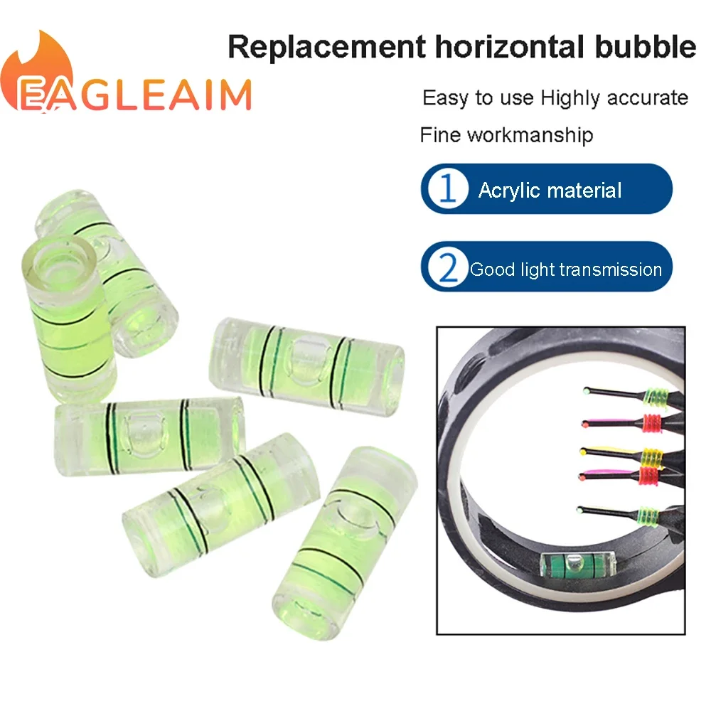 6PCS Small Cylindrical Bubble Level Vials 6x15mm PMMA Mini Horizontal Bubble Spirit Level Measuring Layout Tools Frame Leveler