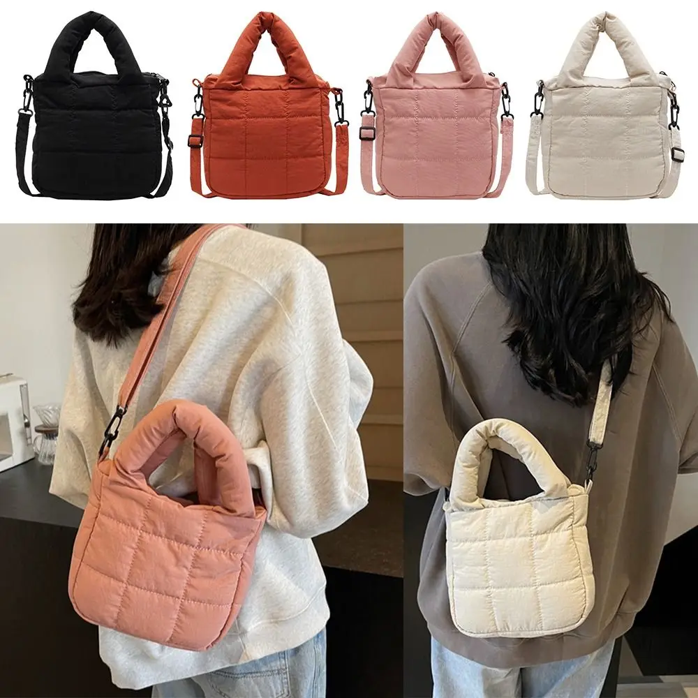 

Новая легкая сумка-пуховик, повседневная сумка через плечо с регулируемым плечевым ремнем, однотонная большая сумка