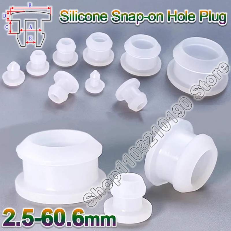 

2.5-60.6mm Transparent Conical Snap-on Silicone Rubber T Type Plug Clear Blanking End Caps Cover Tube Inserts Bung Seal Stopper