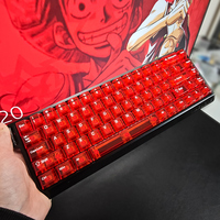 132 Keys Red Full Transparent PC Keycaps Double Shot Crystal Keycaps Cherry Profile for Cherry MX Switches Mechanical keyboard