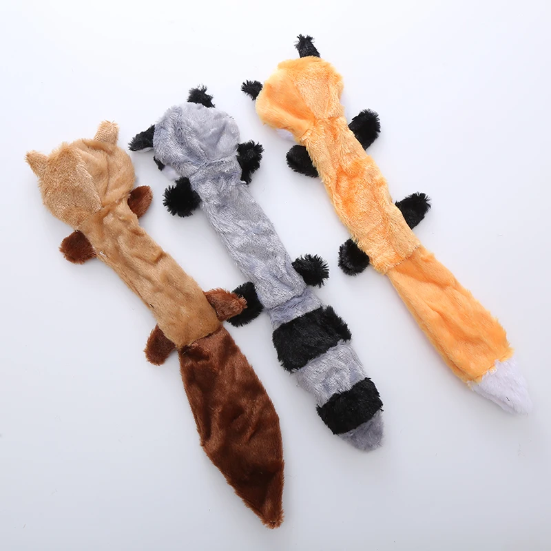 Pet dog toy Squirrel raccoon plush interactive bite resistant molar skin shell pet supplies