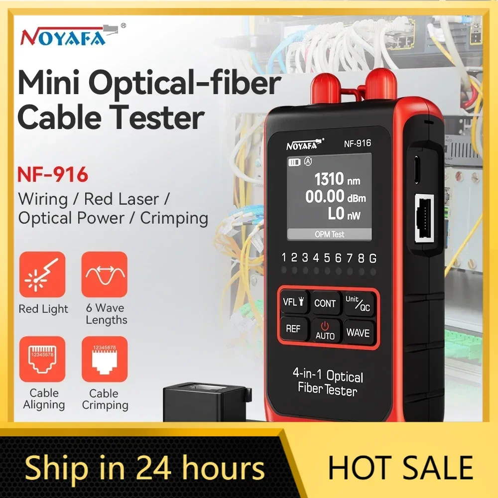 

Noyafa NF-916 4 in 1 Fiber Optical Power Meter Visual Fault Locator VFL REF FC SC ST Rj45 Fiber Optic Cable Tester Network Tools