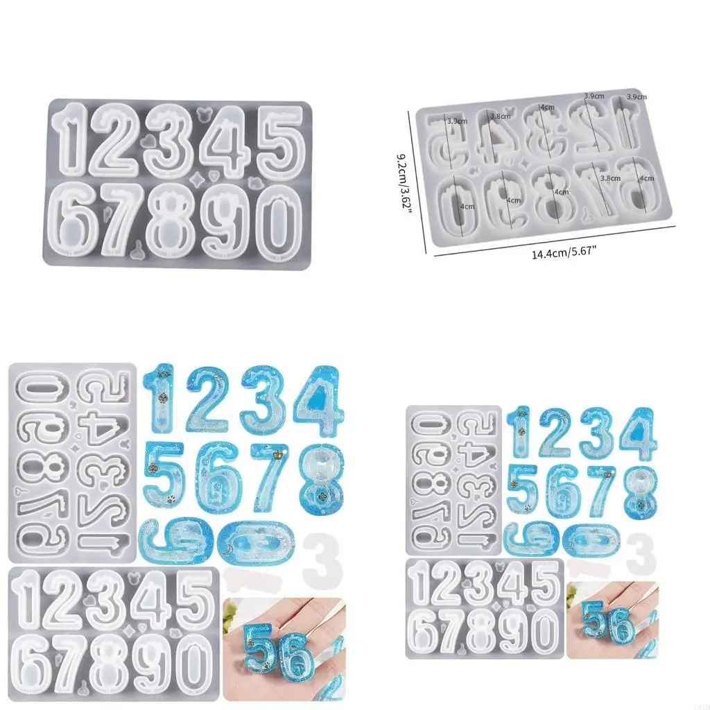  DIY Craft Digital Number Keychains Pendant Silicone Mould Jewelry Making Supply