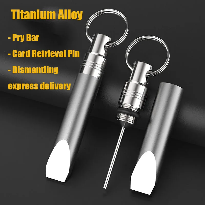 Multifuncional Titanium Alloy Card Reader Mini Pry Bar Unboxing Ferramenta Edc Outdoor Portátil Chaveiro Crowbar Gramas
