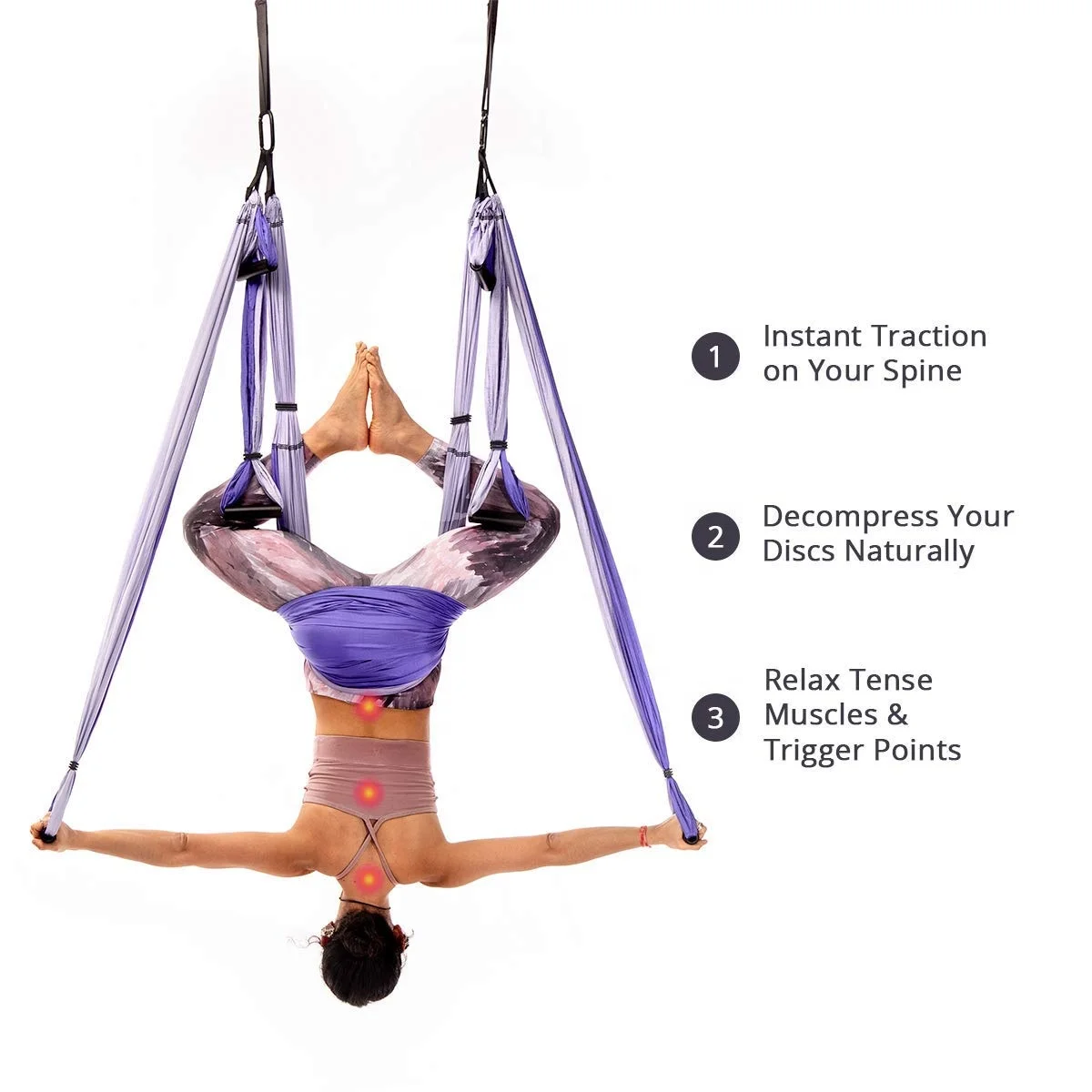 Aerial Yoga Hammock Yoga Swing Sling Inversion Tool With Ceiling Anchors