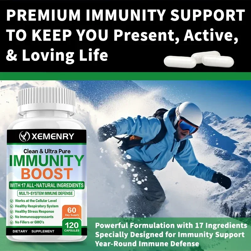 Immune Support Supplement - with Elderberry, Zinc & Vitamin C - Antioxidant