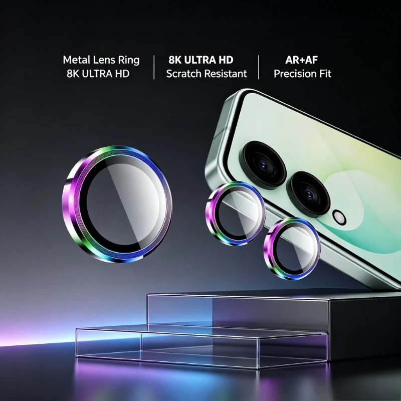 For Samsung Galaxy Z Flip8 Flip7 Alloy Metal Lens Ring HD Clear Camera Protector For Galaxy ZFlip7 ZFlip8 Glass Back Case Cover