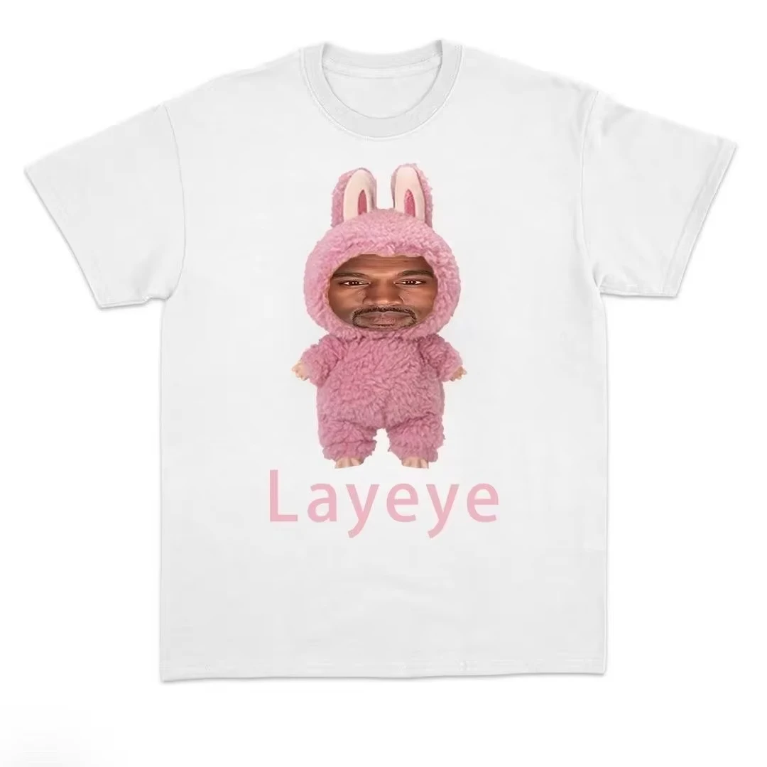 2025 محاكاة ساخرة كاني Layeye تي شيرت الإبداعية قصيرة الأكمام تيس القطن متعة و تي شيرتات عجيبة لكل من الرجال والنساء الصيف فضفاض #5