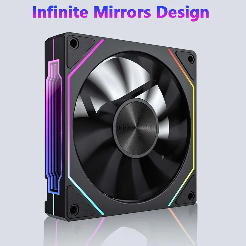 Power Train PRISM 5 PRO ARGB 120mm PC Case Fan Infinity Mirror Design 5V 3PIN Lighting Sync 4PIN PWM Chassis Cooling Fan