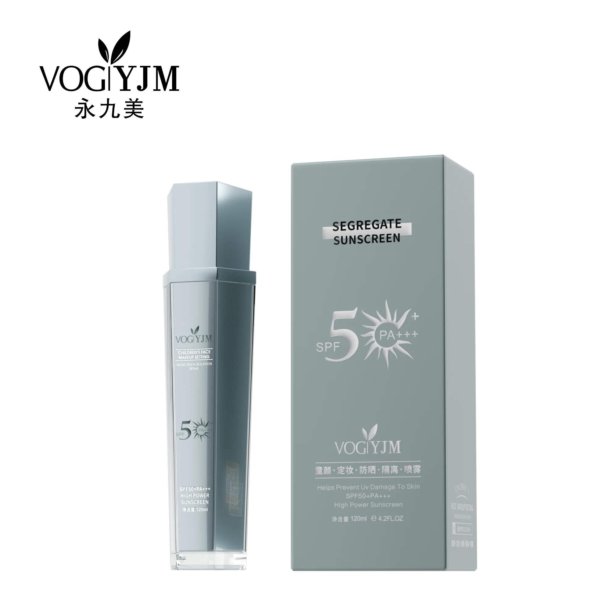 Protector Solar en Aerosol Yongjiumei para Mujer, Protección UV con Efecto Refrescante para Rostro y Cuerpo, Resistente al Agua, SPF50+ PA+++,
