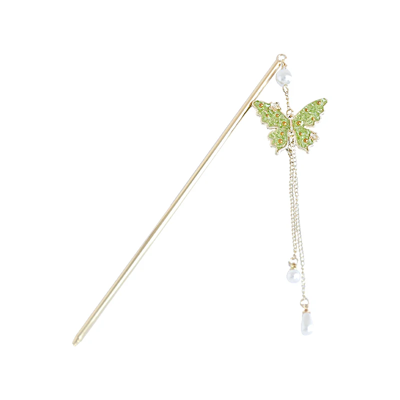 

High-end new Chinese butterfly hairpin for women, exquisite antique walking, fringed disc hair hairpin, hairpin headdress