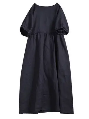 Jupe de poupée mi-longue en coton et lin pour femmes, ample, ort Sve Dr, Simple, couleur Pure, taille ample, ligne a, été décontracté Dr