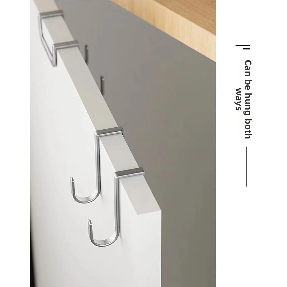 2 x Heavy Duty Over The Door Hooks Stainless Steel - U Shaped Dual End Design Fits Doors 1 1/2 Inch and 1 7/8 Inch Thick
