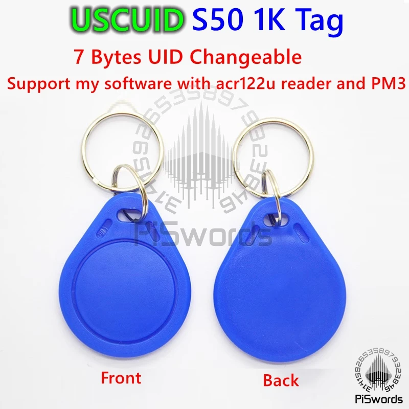 USCUID 7b S50 7 Bytes UID Changeable Writable Tag 7Byte USCUID  Magic Auth Keytag Fob keychain