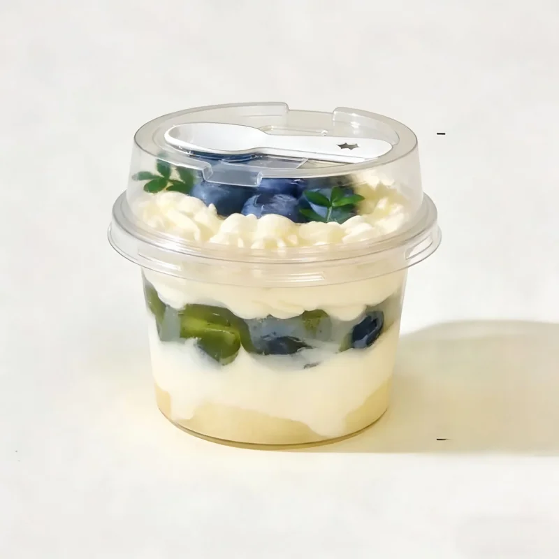 10pcs 250ml Pudding Mousse Cups Round Yogurt Milk Jelly Cups with Lids for Birthday Parties Family Gatherings Outdoor Picnics
