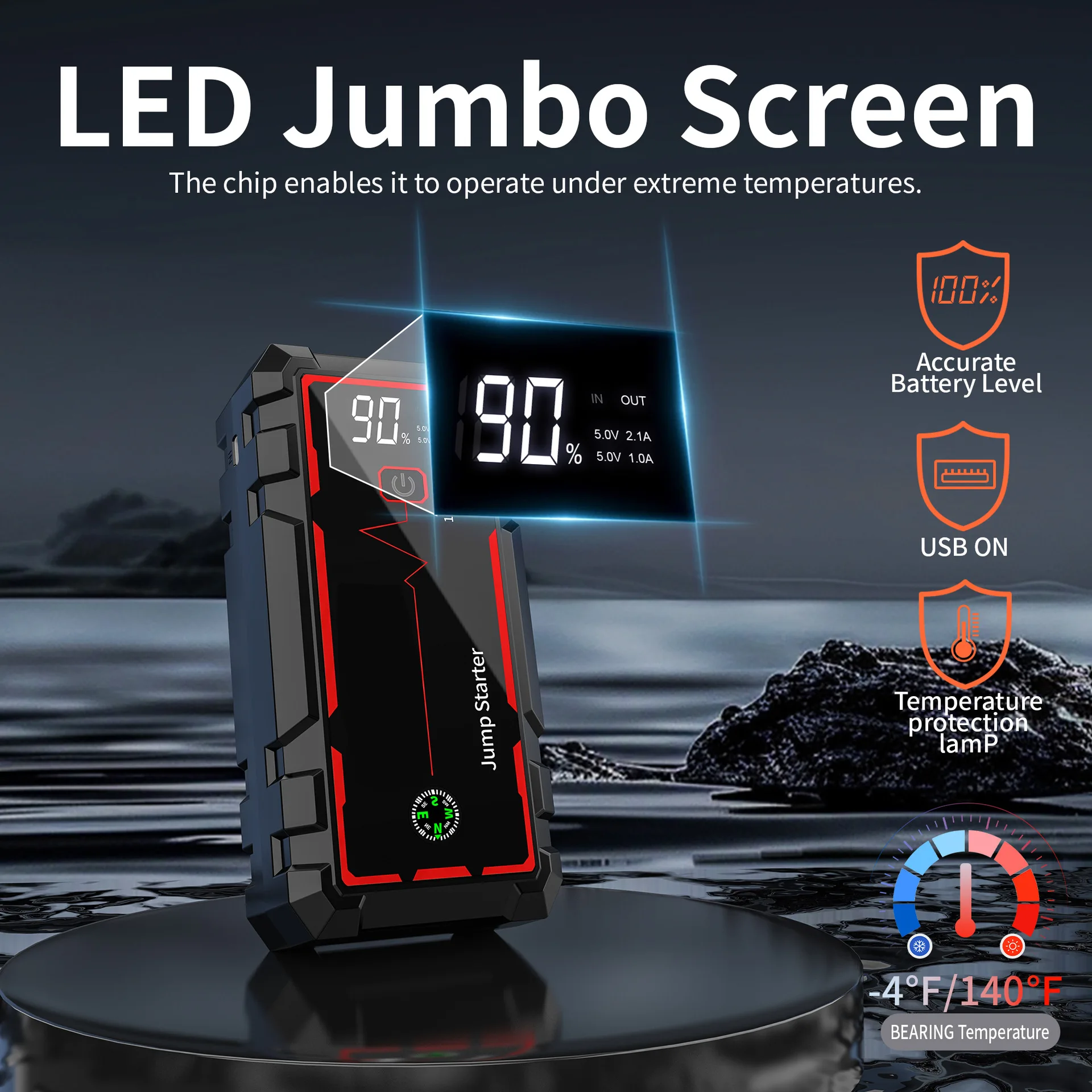 Jump Starter Car emergency start power supply 12V power bank Car starter Self-driving flameout For car use with power bank