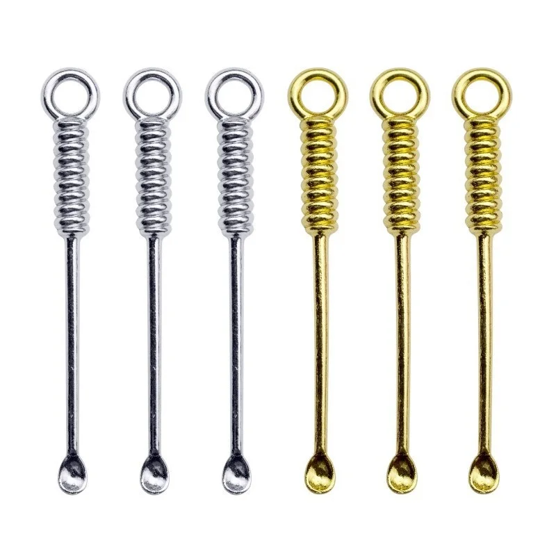 4 قطعة ملعقة معدنية صغيرة مع حلقة مفاتيح ذات جودة متينة بحجم الجيب ملعقة ملحقات التدخين أدوات رائعة