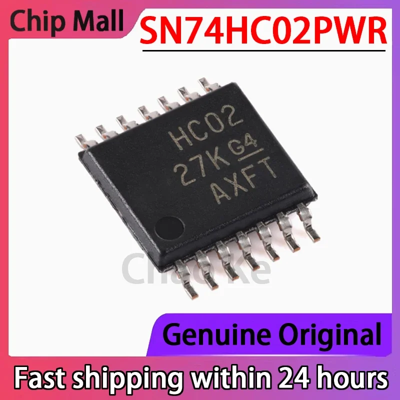 10PCS  SN74HC02PWR TSSOP-14 Four Channel 2 Input 2V To 6V 5.2 MA or NOT Gate