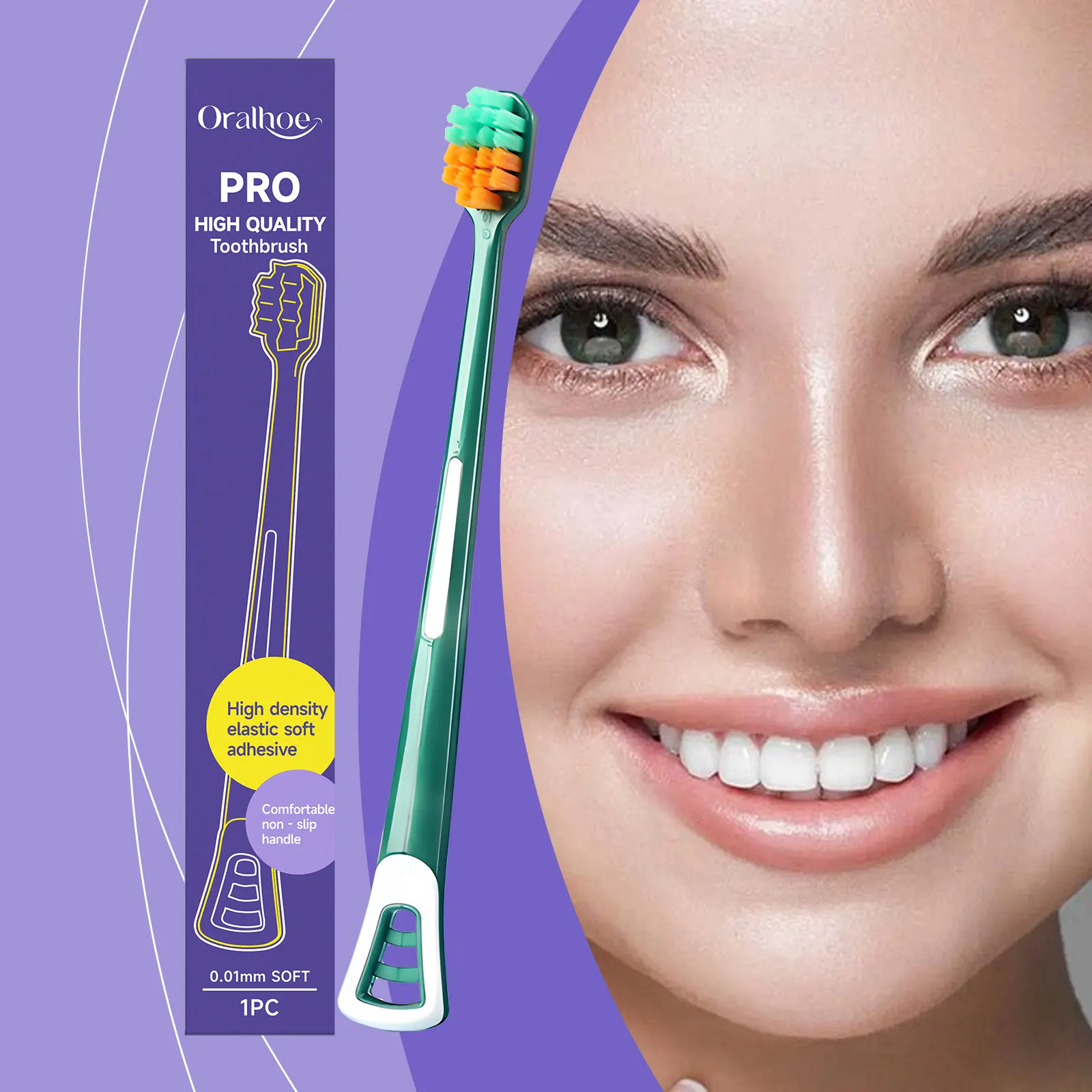 

Зубная щетка Gum-Care с широкой головкой — нежный ежедневный дизайн с мягкой щетиной, очищает зубы, защищает десны, для ухода за полостью рта