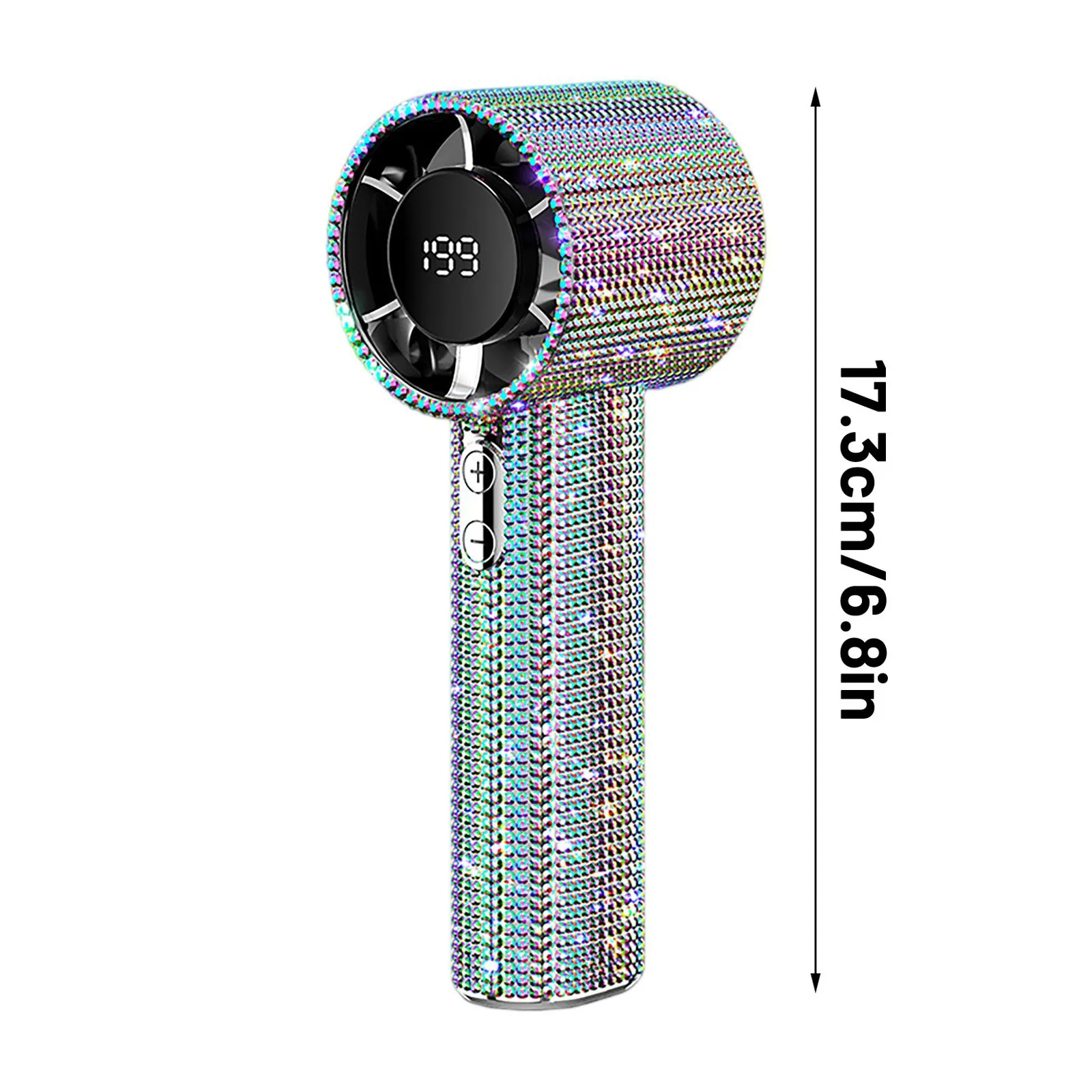 Portable Handheld Turbine Fan   Rechargeable With Digital Display USB Interface Small Fan  Suitable For Summer Outdoor/Camping - Image 6