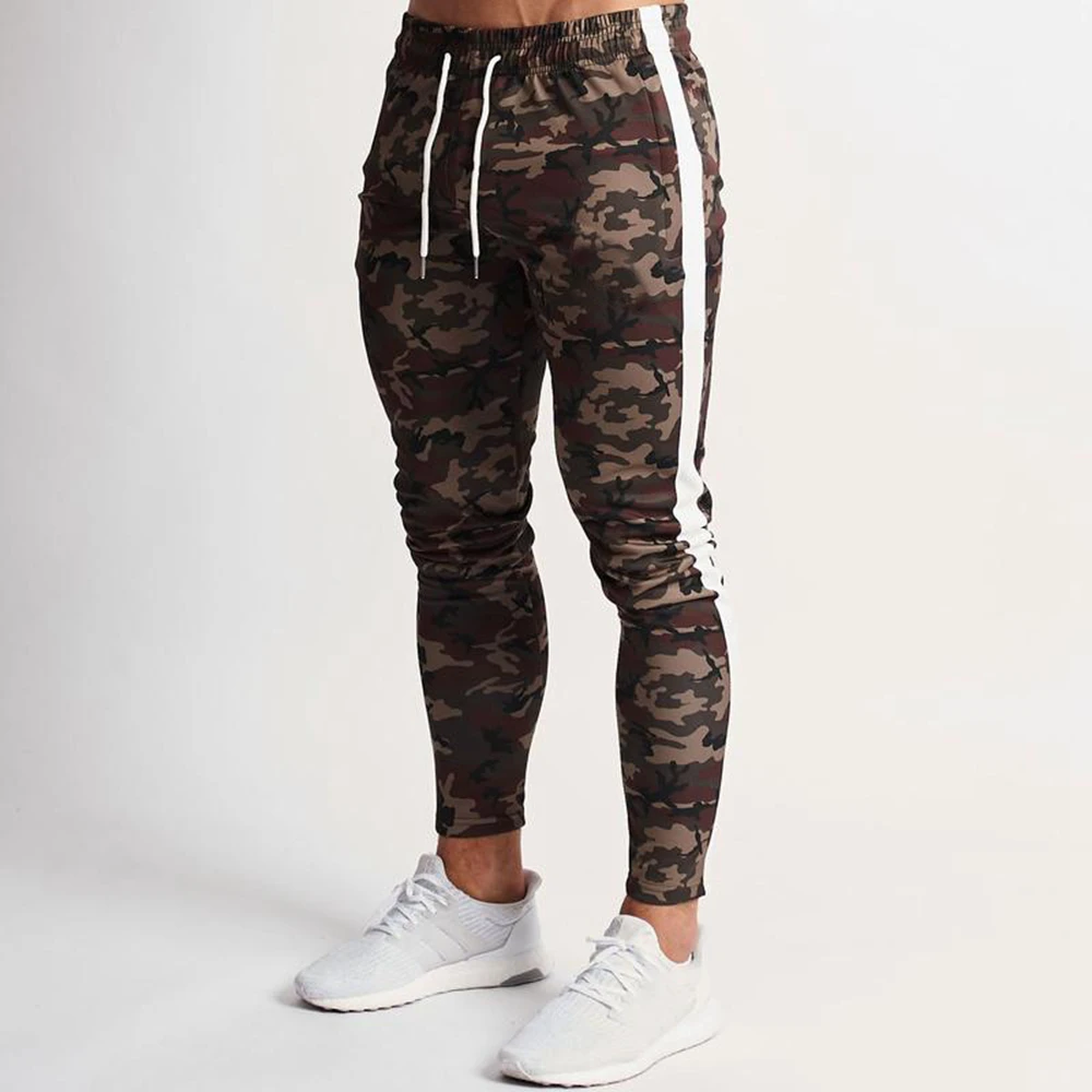 Mens Running Pants Camo Black Slim Skinny Leggings Joggers Streetwear Casual Sport Trousers Training Workout Fitness Sweatpants