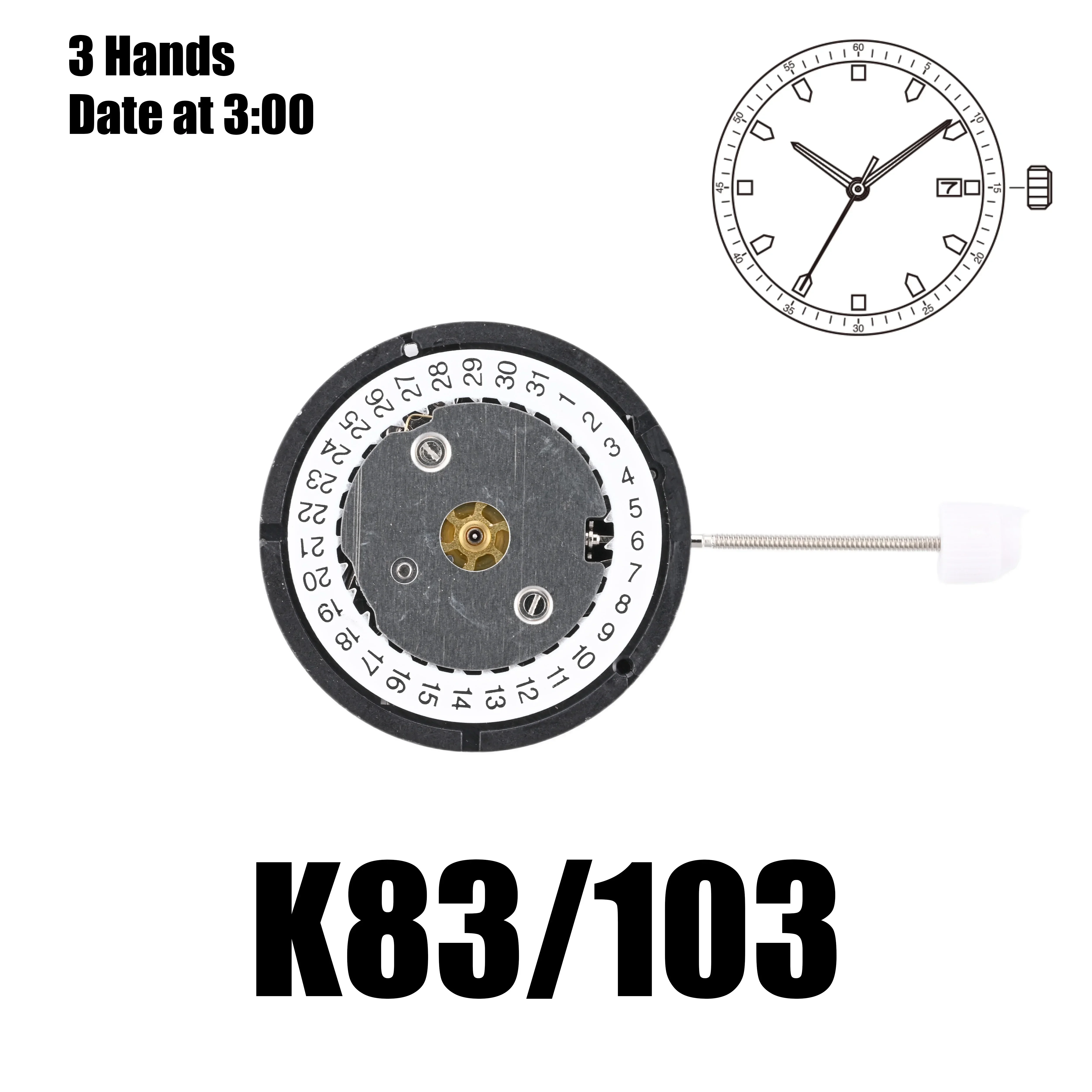 

Механизм K83 ISA k103, механизм для ремонта часов, запасные части для часовщиков, аксессуары для часов, механизм