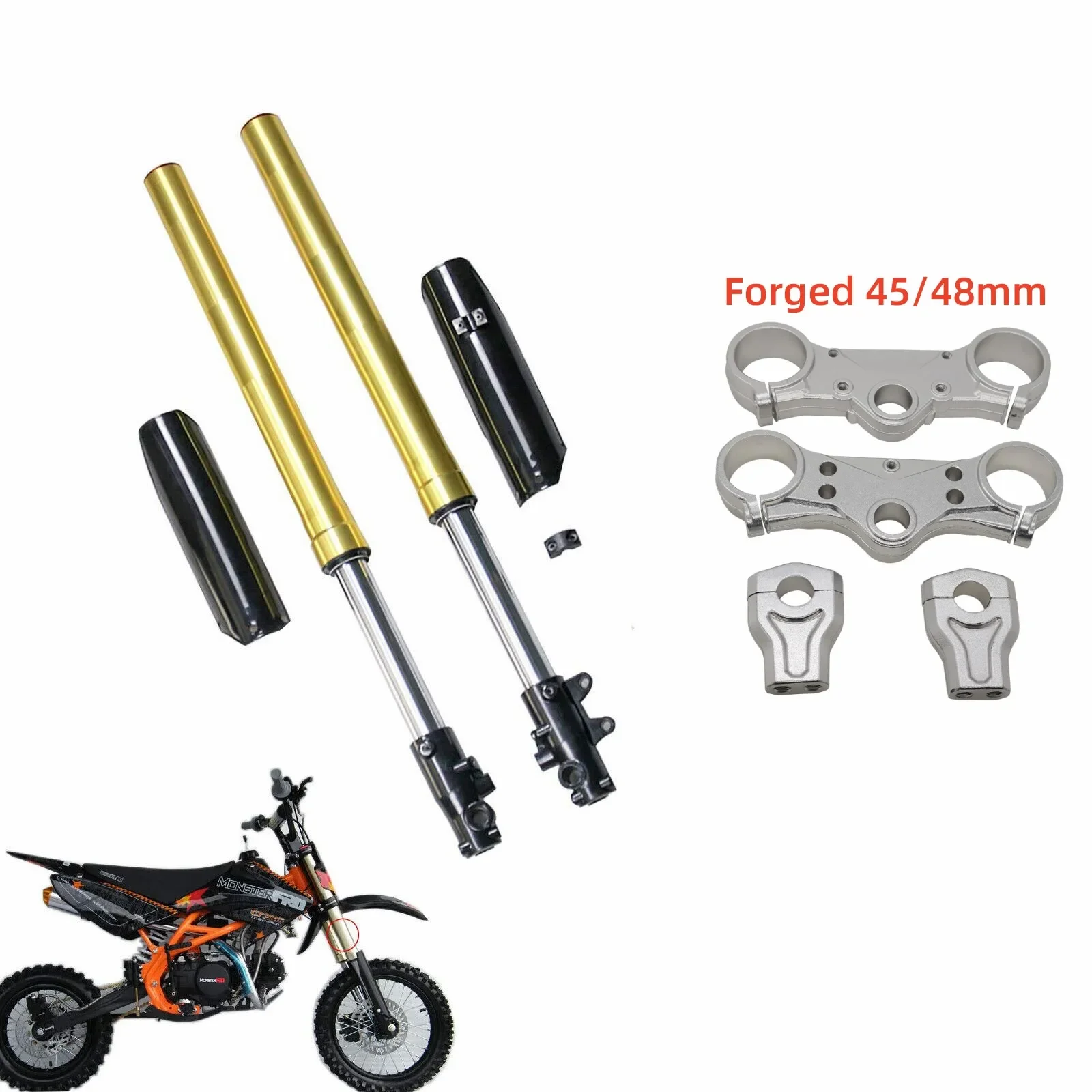 Inner Tubes 33mm Motorcycle Forks Front Suspension Inverted Adjustable Shock Absorber