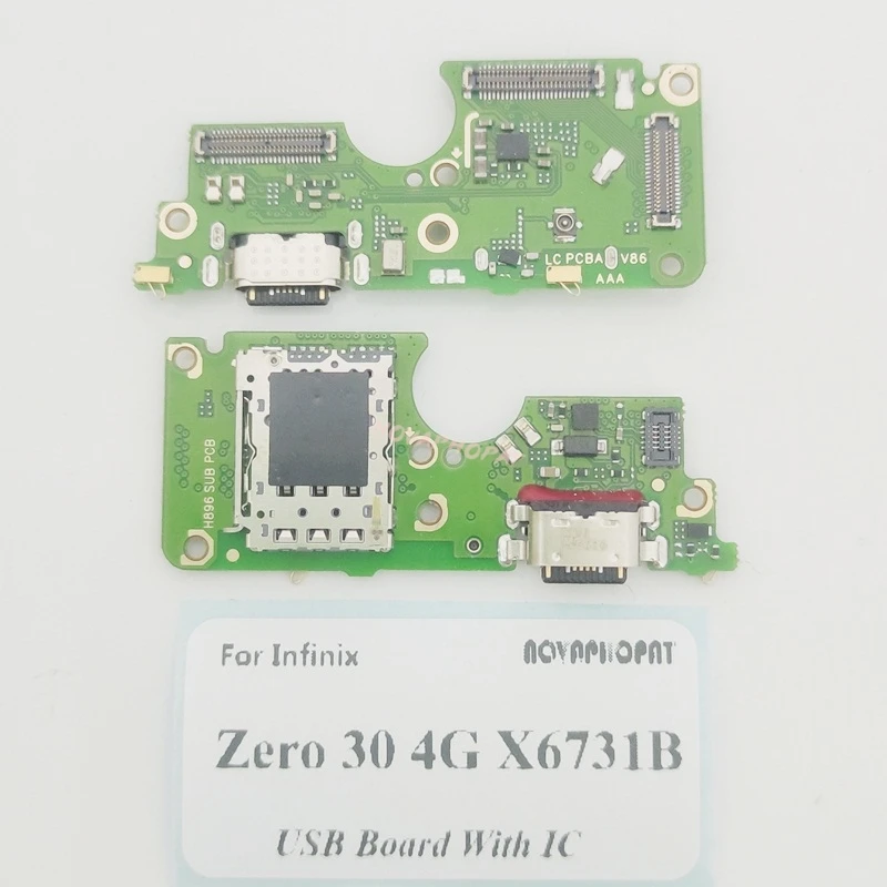 For Infinix Zero 30 4G X6731B 5G X6731 USB Dock Charger Port Plug Headphone Audio Jack Microphone Charging SIM Board With IC