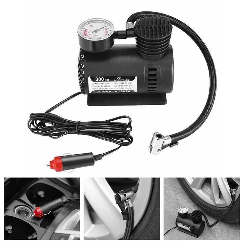 

Car Accessories Automotive Durable Vehicle Mini Air Compressor 300 PSI Tire Inflator Pump 12V Car Parts