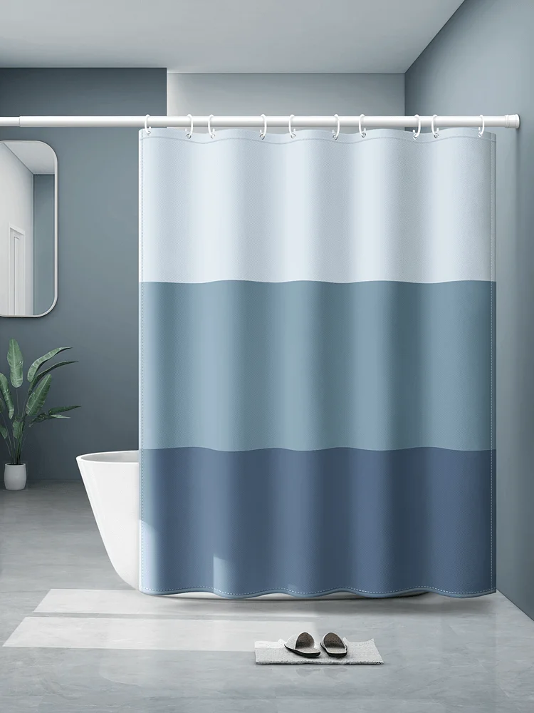 

Утолщенная водонепроницаемая штора для душа, перегородка для ванной комнаты без сверления, водонепроницаемая штора для душевой, в скандинавском стиле