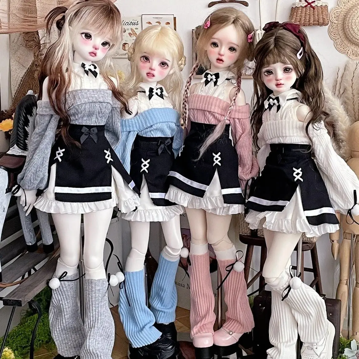 1/4 Bjd Doll Costume Kawaii Five Piece Set Suitable for 45Cm Sweet Set Girl Dress Up Toy Fashion Bjd Doll Accessories No Doll