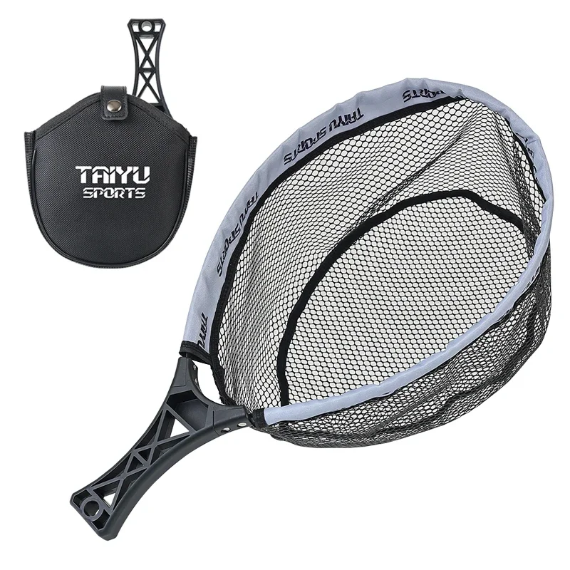 

Складная маленькая рыболовная сеть с сумкой, встроенным рыболовным крючком с рукояткой из АБС-пластика и клейкой рыболовной сети