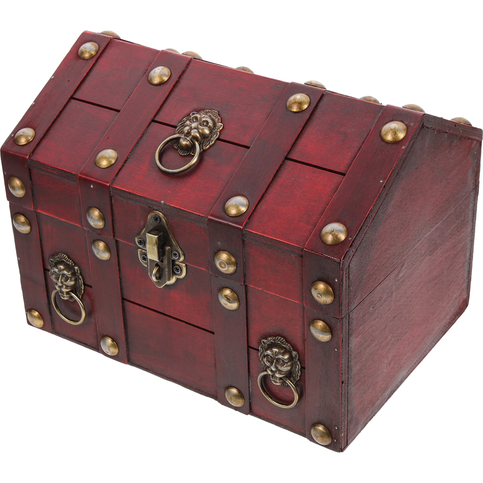 Pirate Chest Wooden Storage Box Bin Treasure Retro Case Jewelry Organizer Child Decor