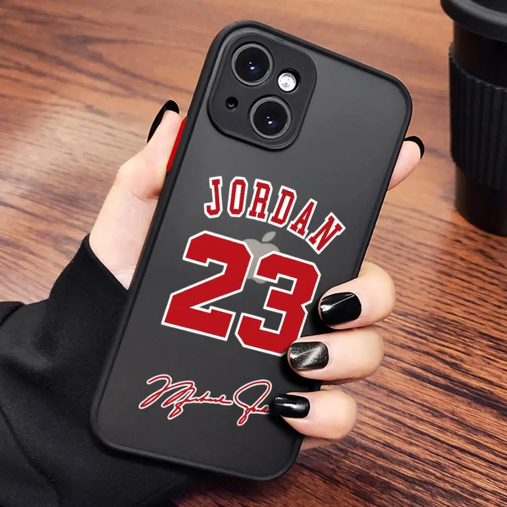 Basketball 23 J-jordans Phone Case FOR IPhone 15 14 11 12 Pro 13 16 Pro MAX XR XS Shockproof Armor Matte Cover