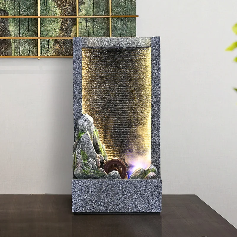 rockery water curtain wall alpine flowing water makes money fountain screen garden courtyard villa landscape office