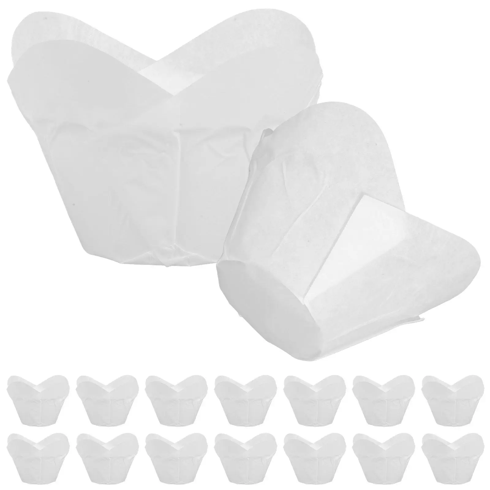 200Pcs Greaseproof Baking Cups Lotus Style Muffin Liners Paper Cupcake Wrappers for Parties Desserts Standard Size Baking Cups