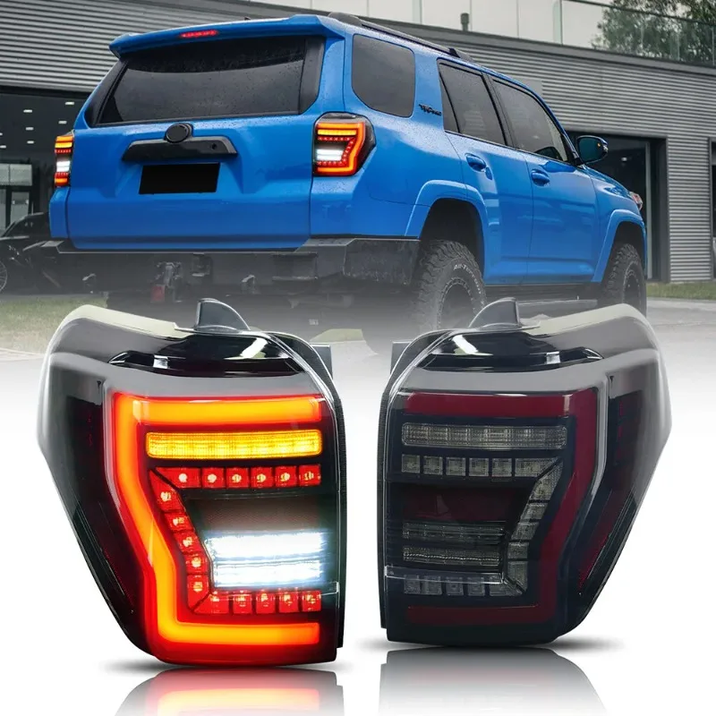 

Для Toyota 4Runner 2010-2022 светодиодные задние фонари с левыми и правыми дымовыми линзами, задние фонари с прямой посадкой